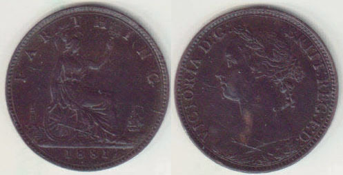 1881 Great Britain Farthing (gVF) A002205